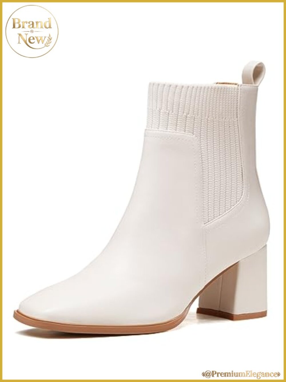 Faux Suede Slip On Ankle Boots Chunky Block Heel Square Toe Booties